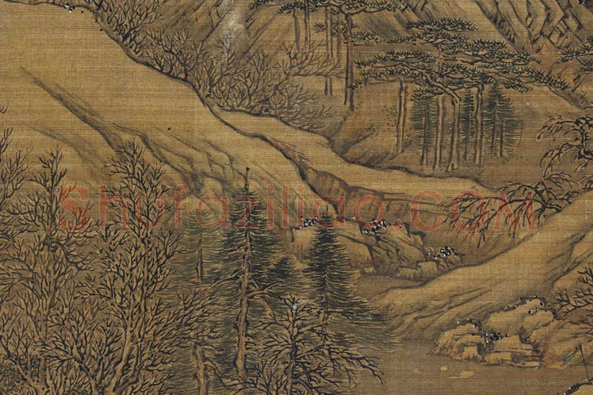 郭熙雪山行旅局部 (4)