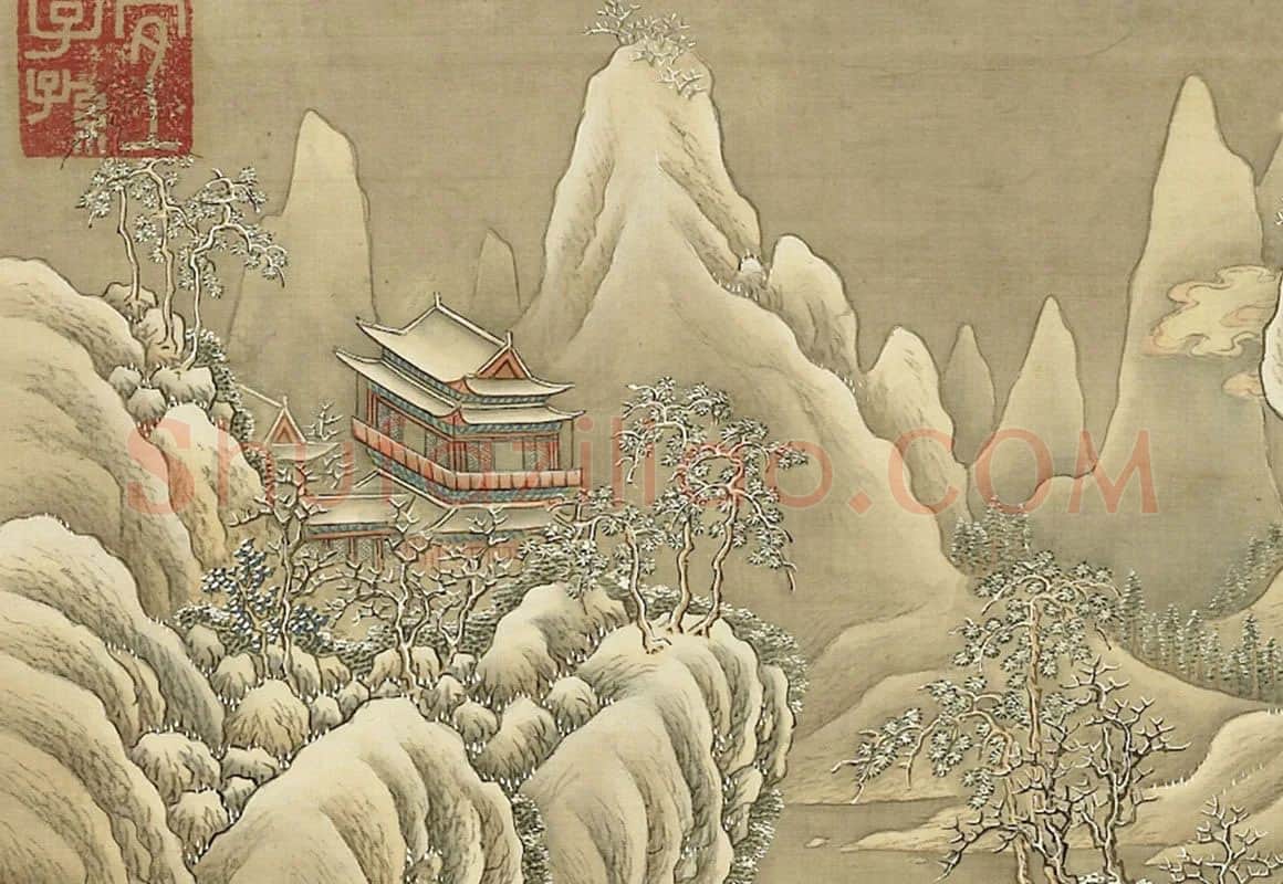 清·张雨森《仿燕文贵雪景山水》局部 (3)