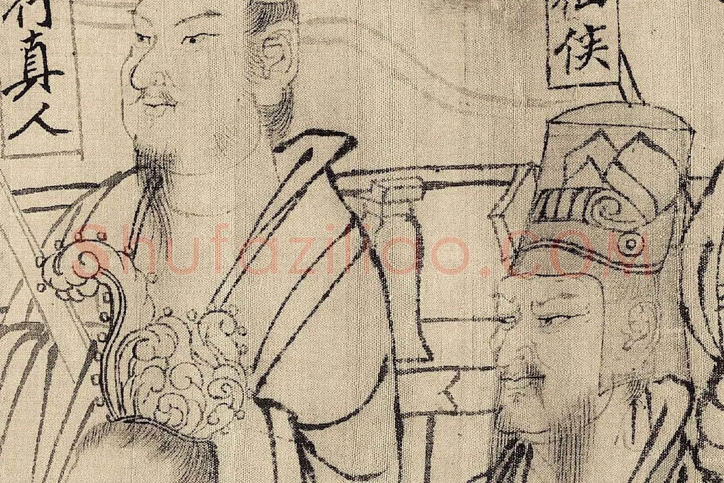 武宗元白描长卷《朝元仙仗图》高清大图局部 (2)