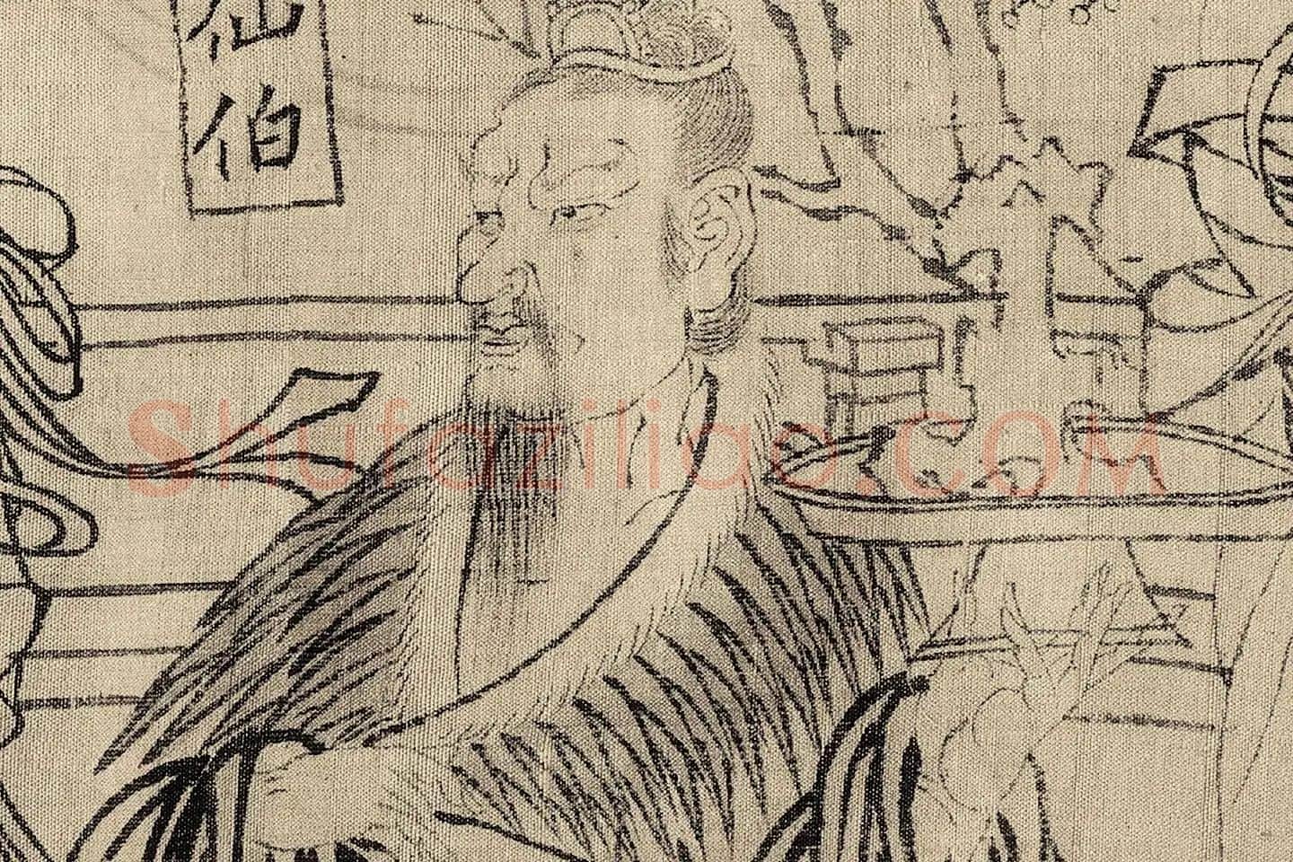 武宗元白描长卷《朝元仙仗图》高清大图局部 (4)