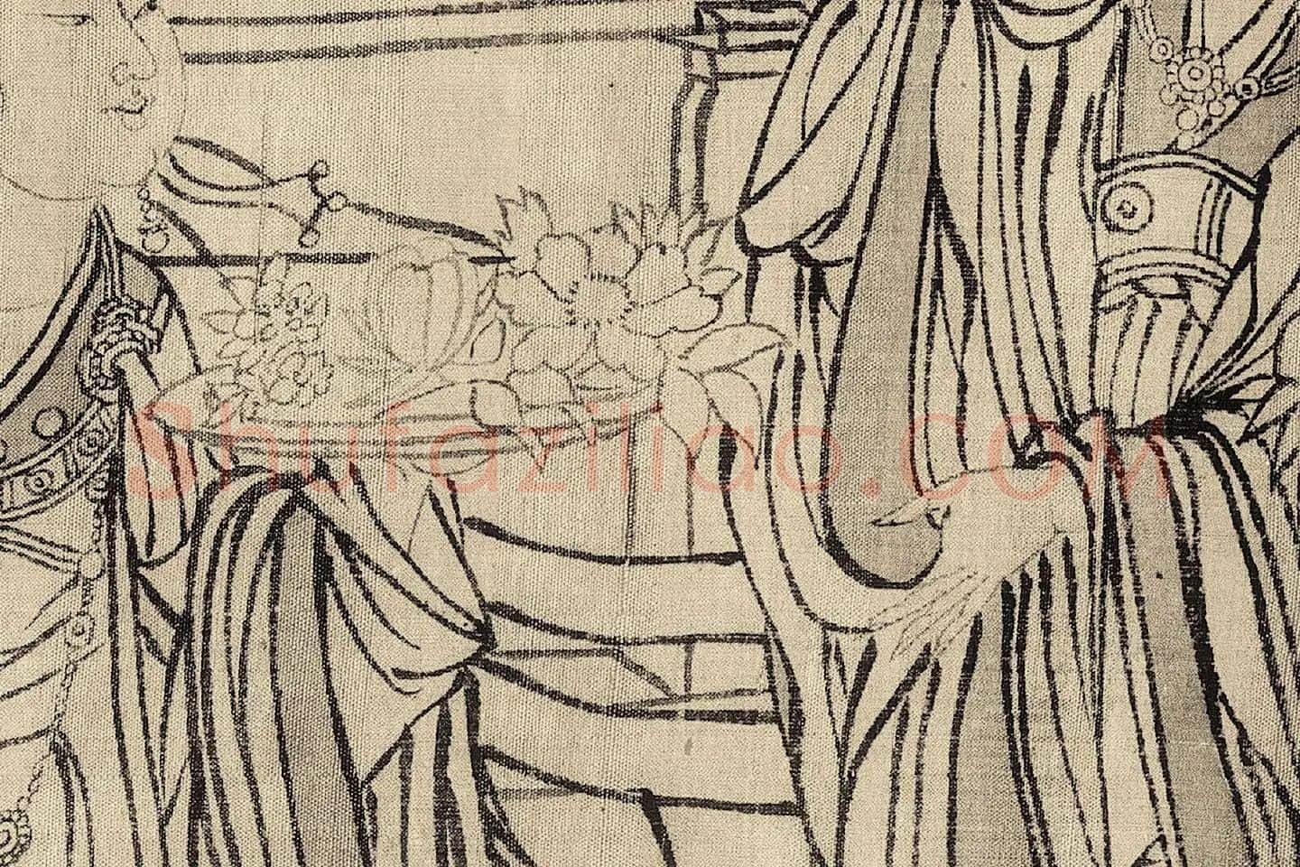 武宗元白描长卷《朝元仙仗图》高清大图局部 (5)