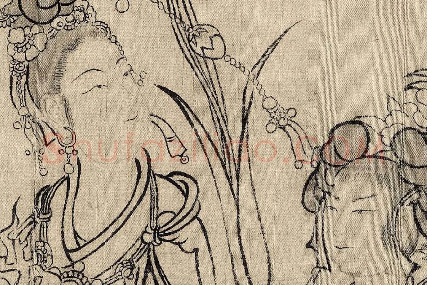 武宗元白描长卷《朝元仙仗图》高清大图局部 (7)