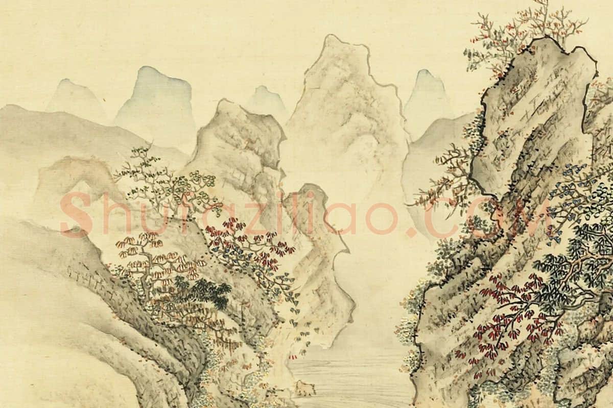 清·张雨森《仿许道宁秋景山水》局部 (4)