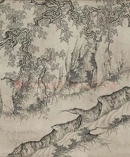 仇英白描人物《摹李公麟白描罗汉卷》_08
