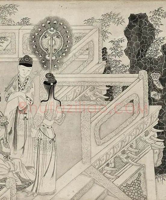 仇英白描人物《摹李公麟白描罗汉卷》_11