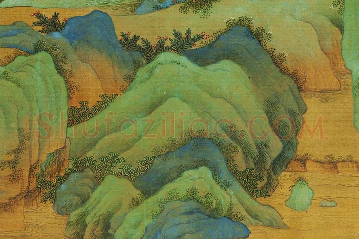 仇英青绿山水《长夏江村图》局部 (11)