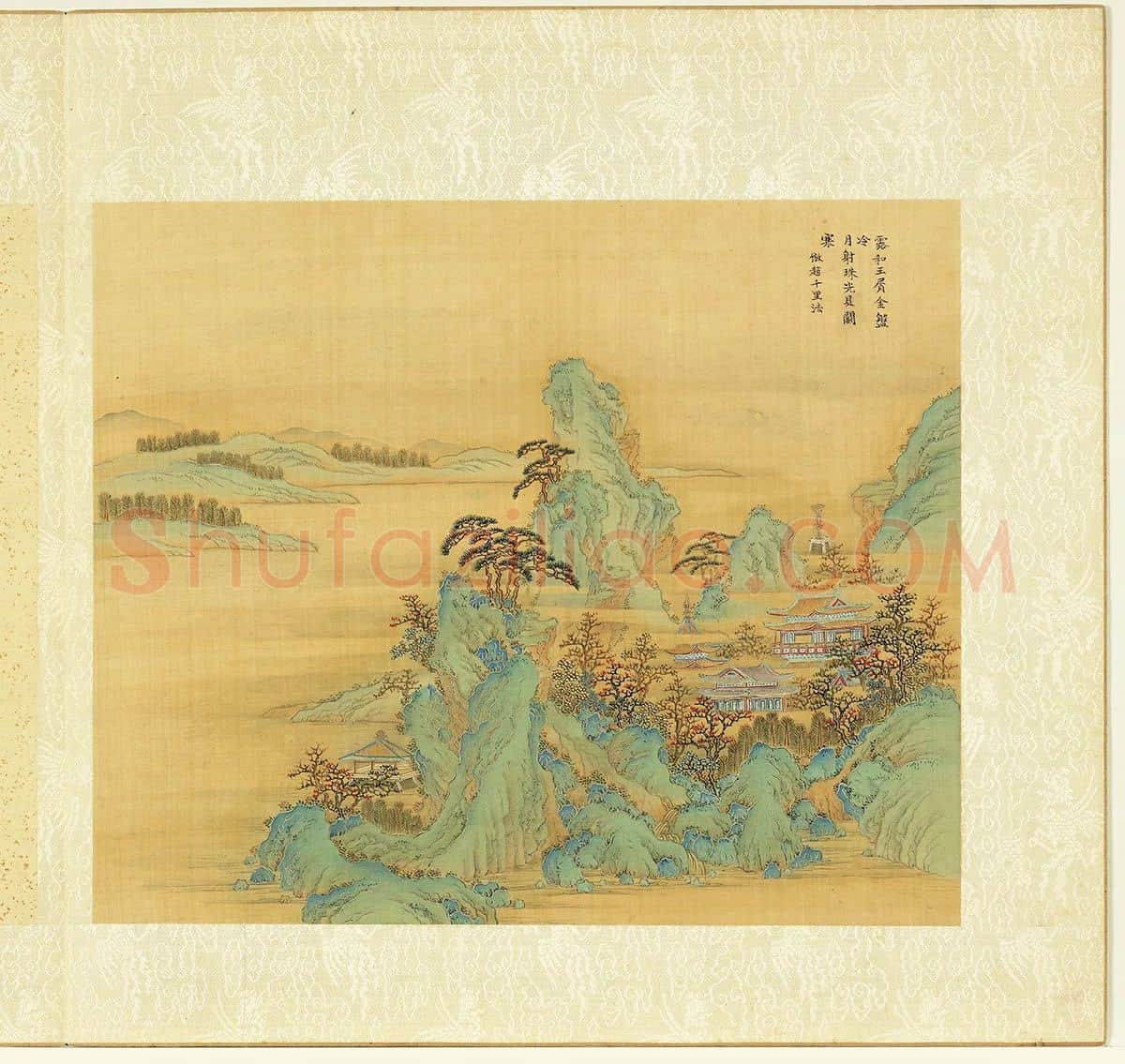 清·张雨森《仿赵伯驹月景青绿山水》