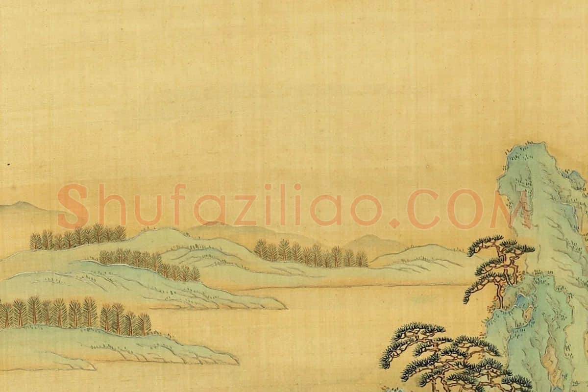 张雨森《仿赵伯驹月景青绿山水》局部 (2)