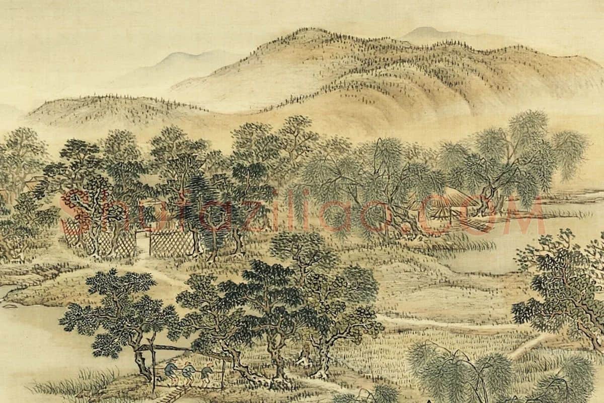 清·张雨森《仿盛懋山水》局部 (3)