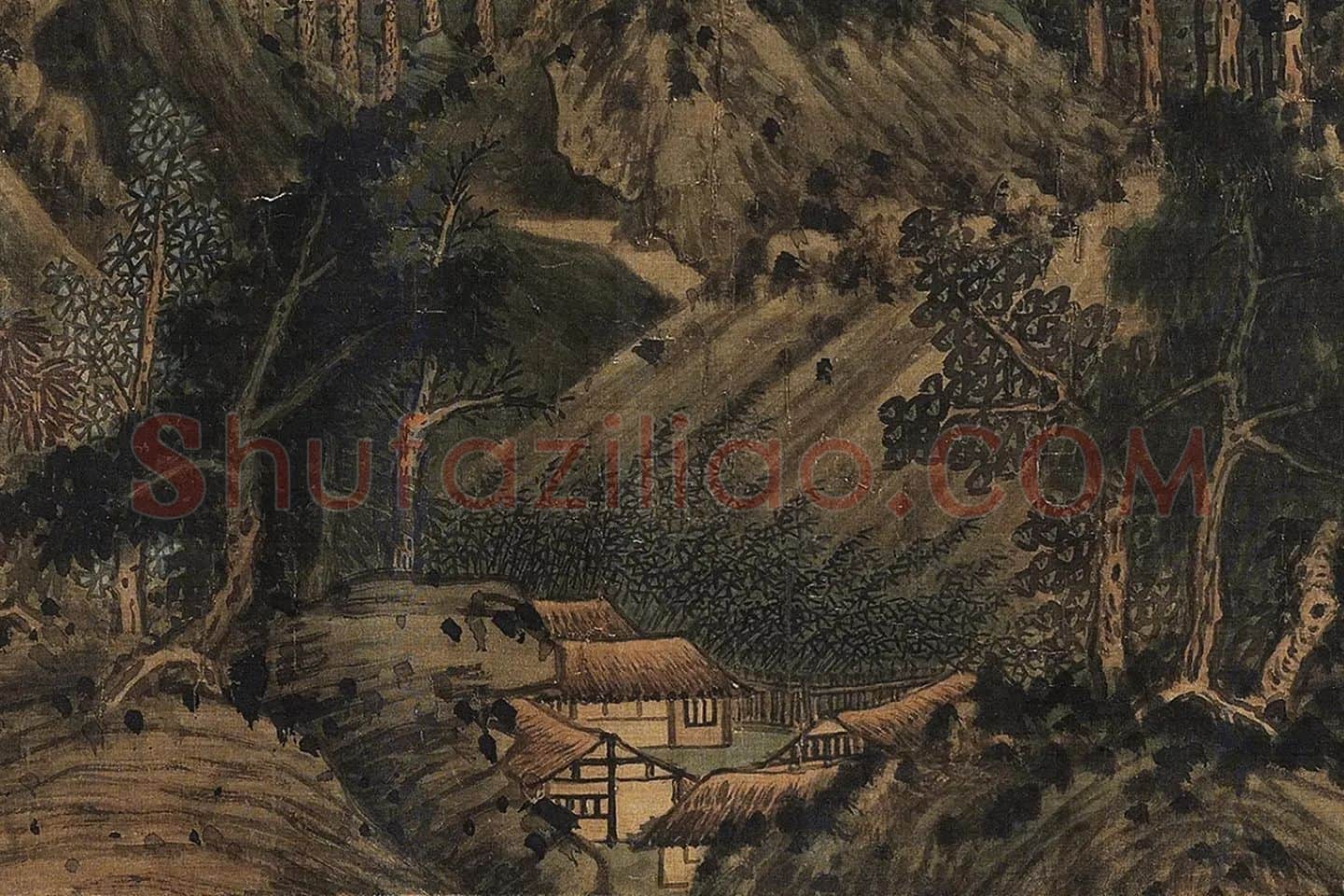董源山水画《夏口待渡图》局部 (4)