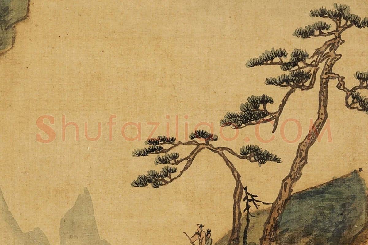 张雨森青绿山水《奇山共赏》 局部(2)