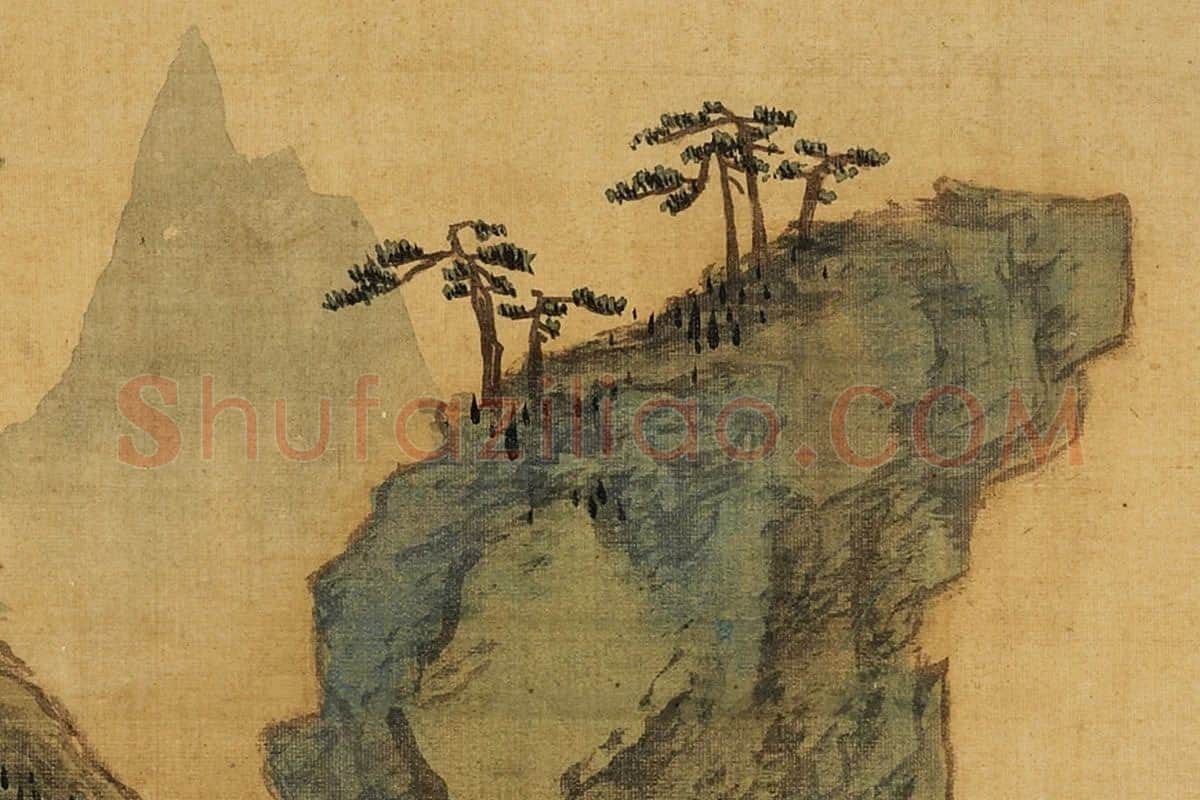 张雨森青绿山水《奇山共赏》 局部 (3)