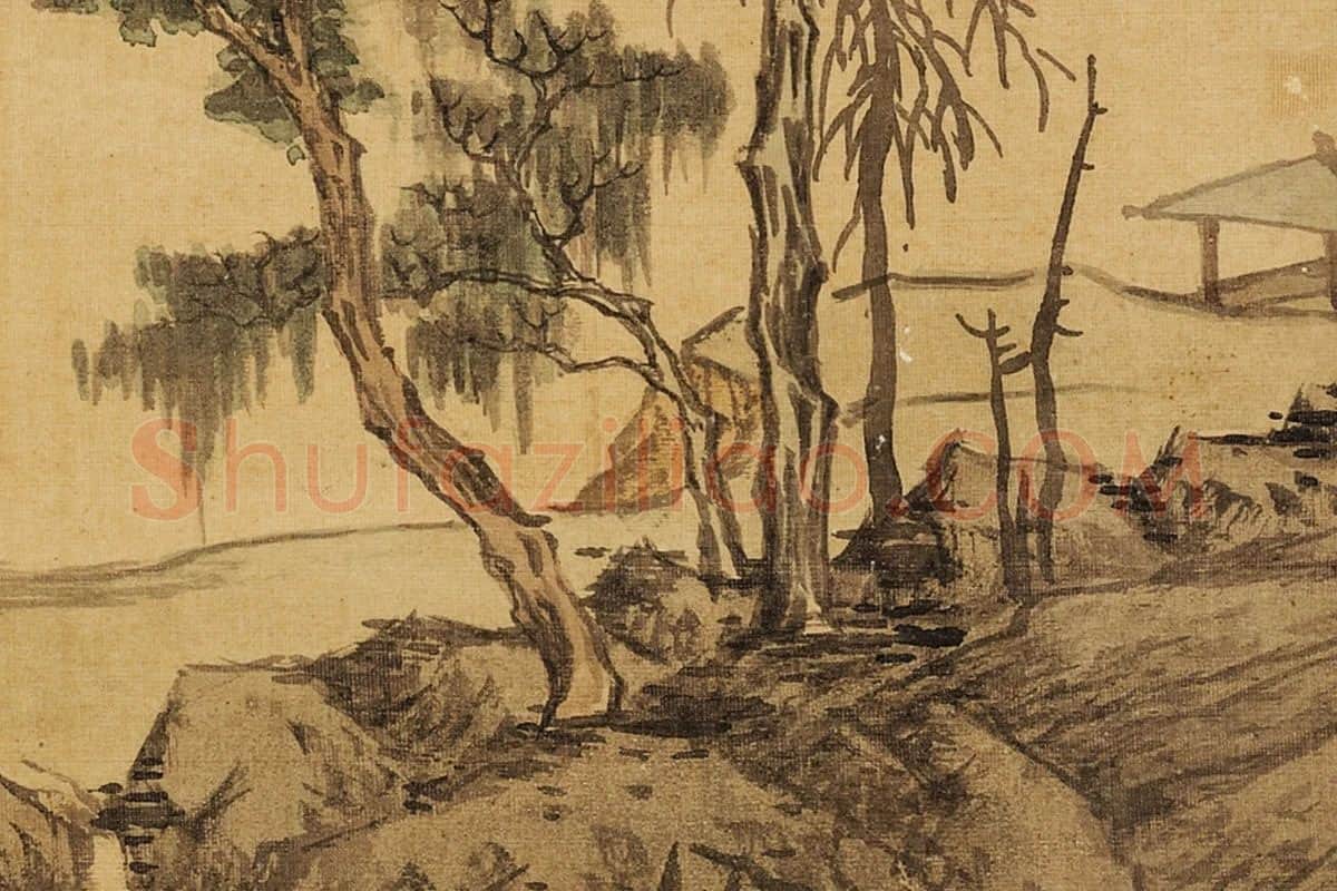 张雨森山水画《江波静思》局部 (2)
