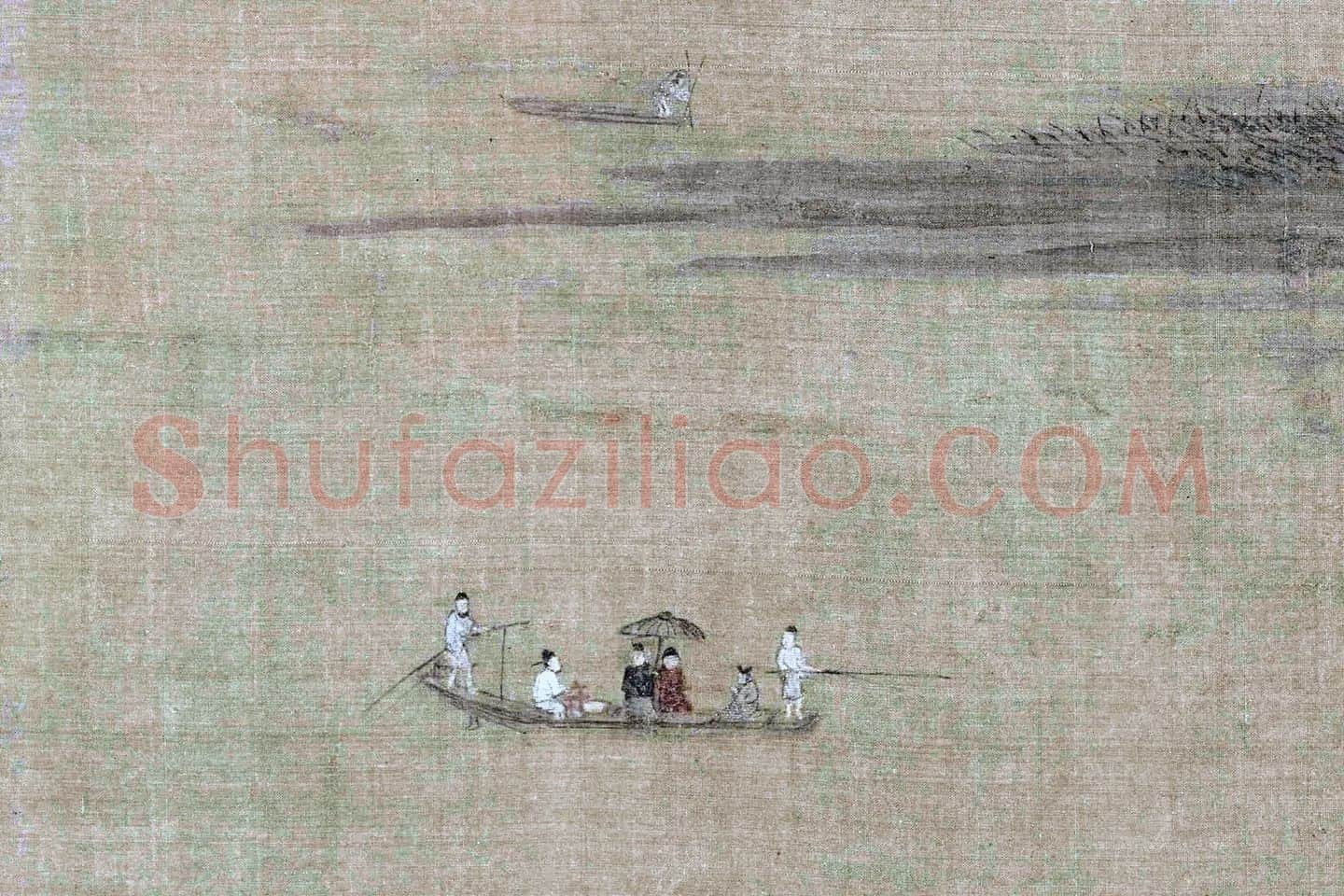 董源山水画《潇湘图》局部 (2)