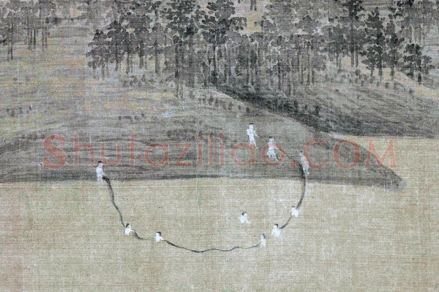 董源山水画《潇湘图》局部 (3)