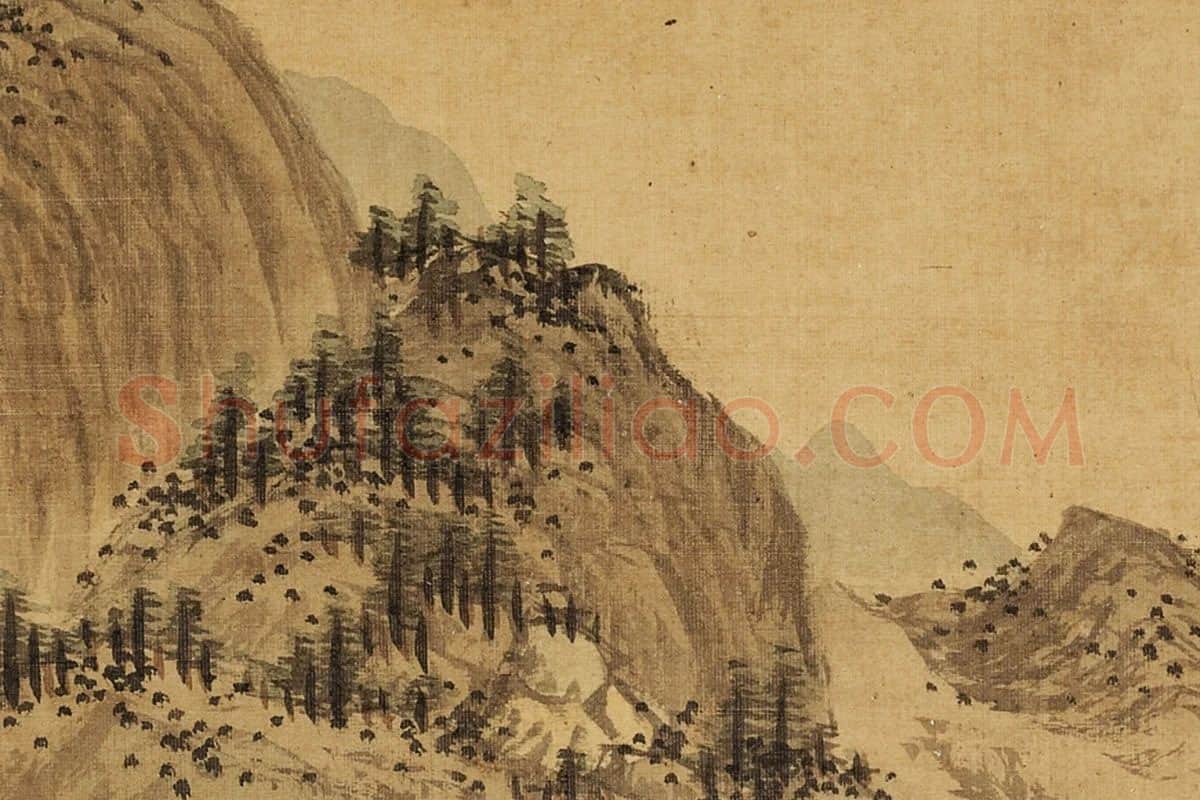 张雨森《柳溪独坐》山水画局部 (4)