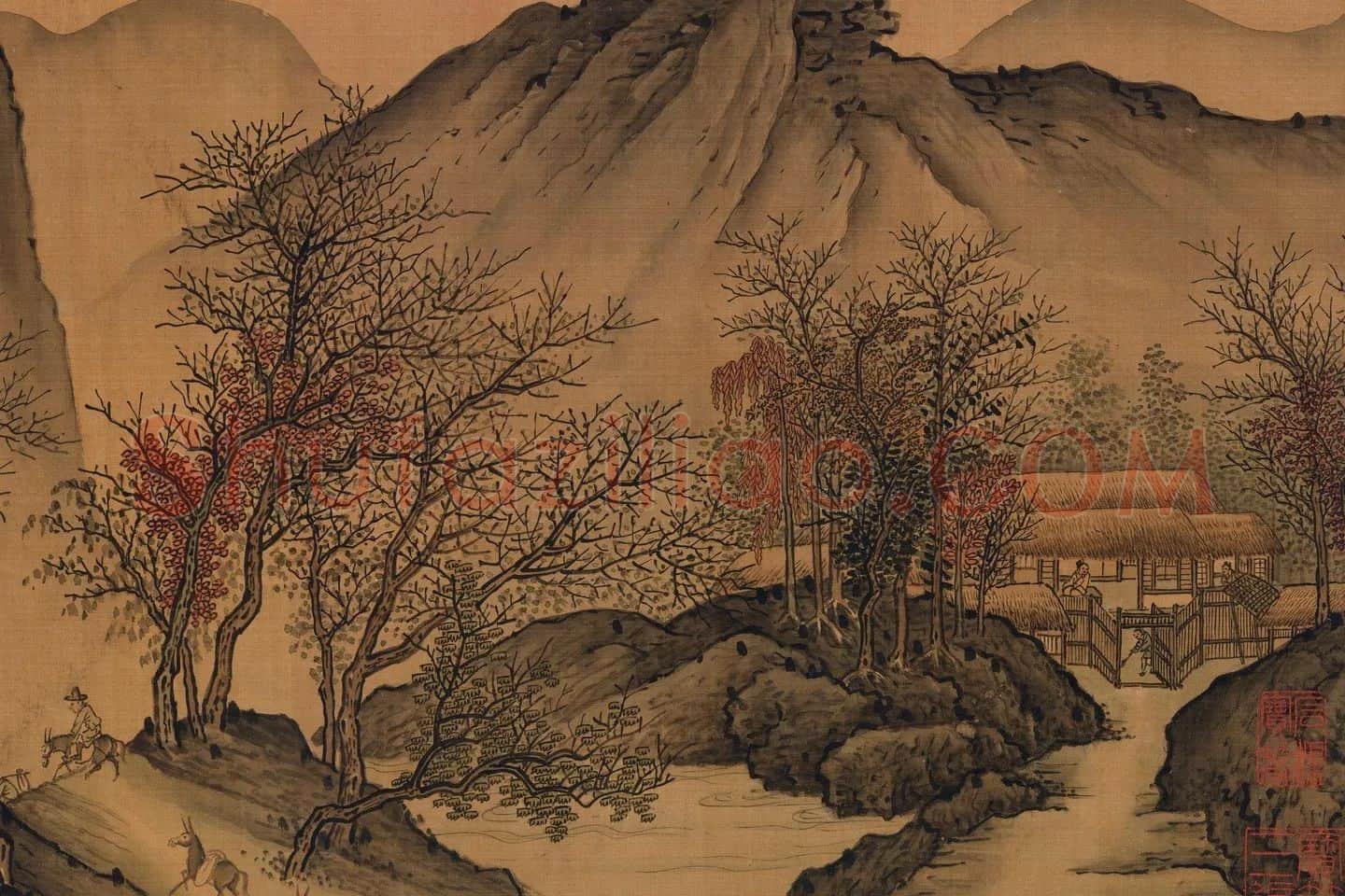 荆浩山水画卷局部 (1)