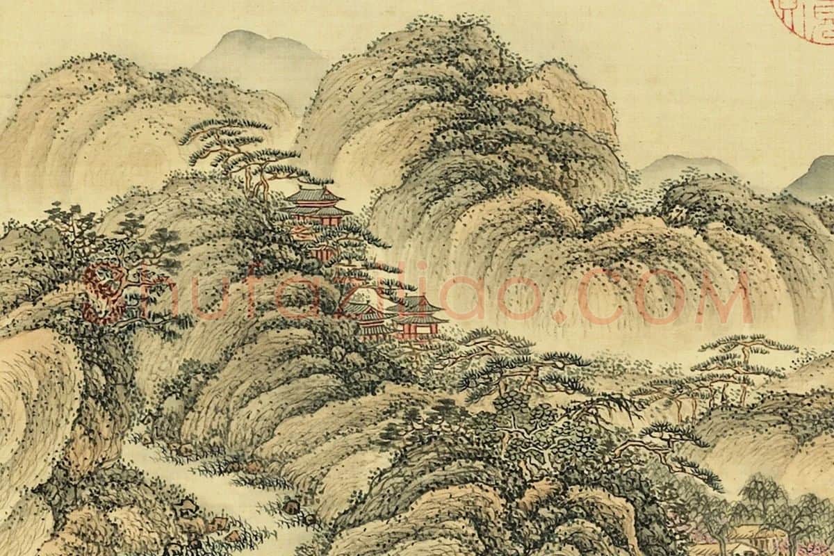 清·张雨森仿古山水画册局部 (1)