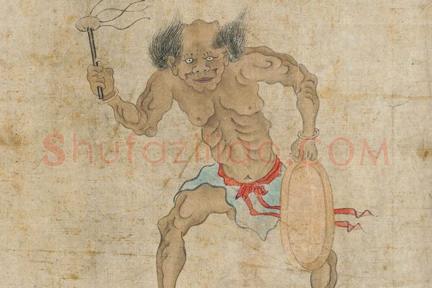 顾闳中佛道人物画《锺馗出猎图》局部 (1)