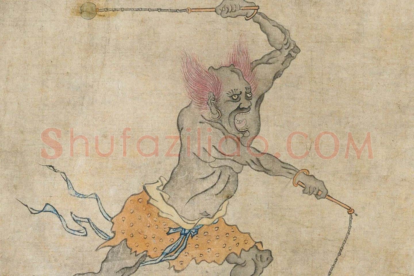 顾闳中佛道人物画《锺馗出猎图》局部 (6)