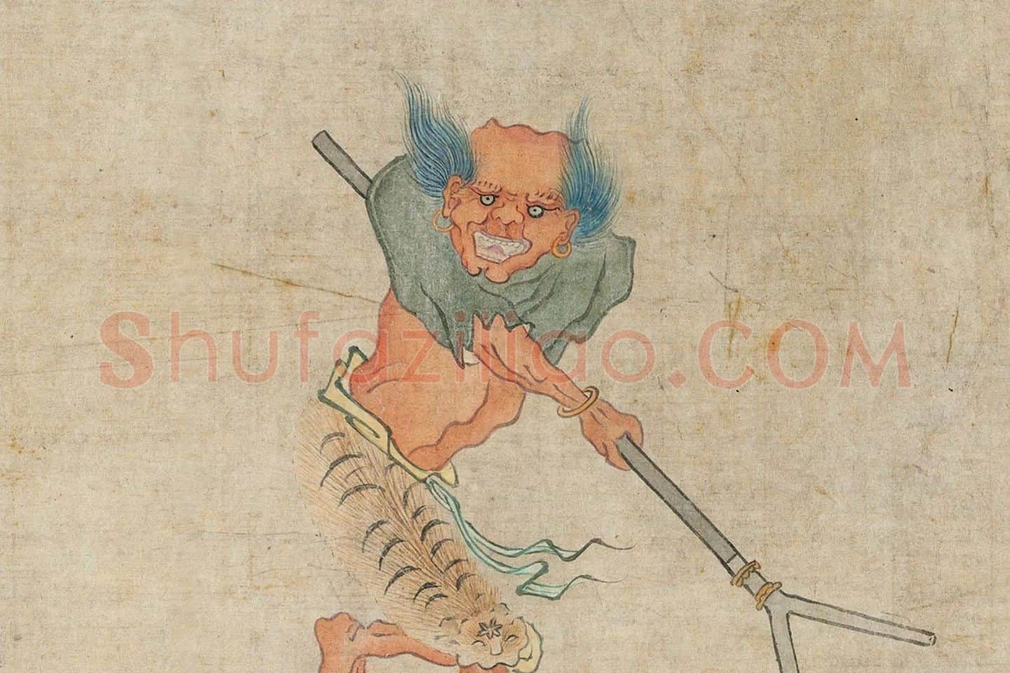 顾闳中佛道人物画《锺馗出猎图》局部 (7)