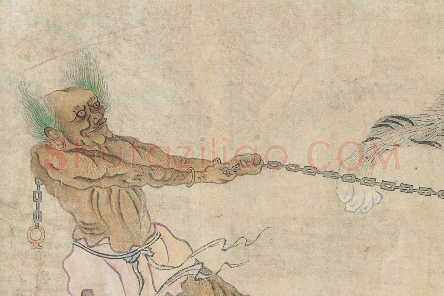 顾闳中佛道人物画《锺馗出猎图》局部 (10)