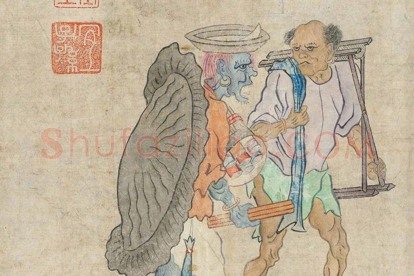 顾闳中佛道人物画《锺馗出猎图》局部 (13)