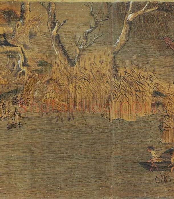 赵干《江行初雪图》卷_13