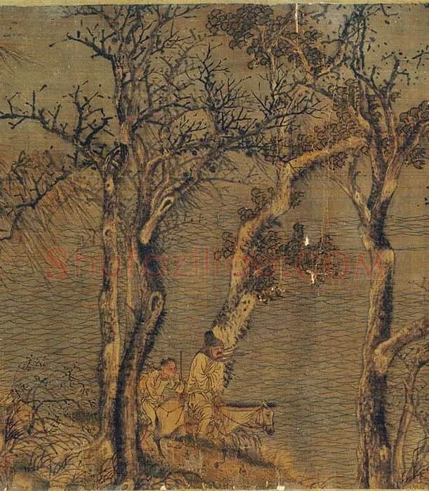 赵干《江行初雪图》卷_18