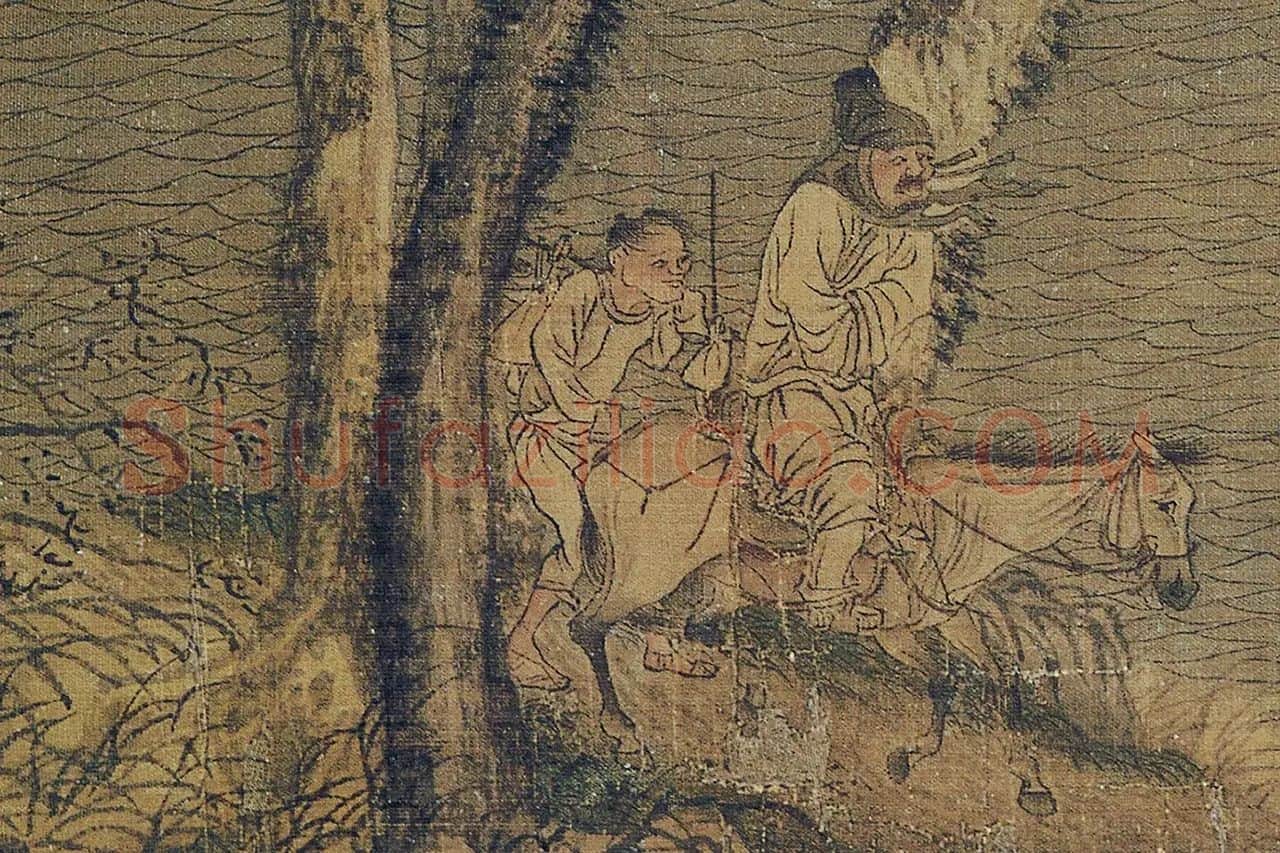 赵干《江行初雪图》高清局部 (5)