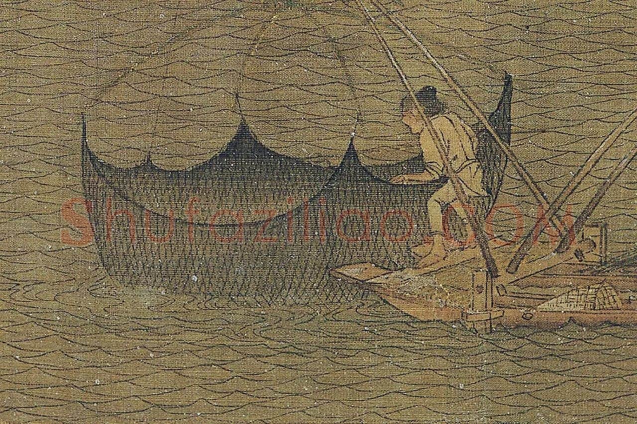 赵干《江行初雪图》高清局部 (13)