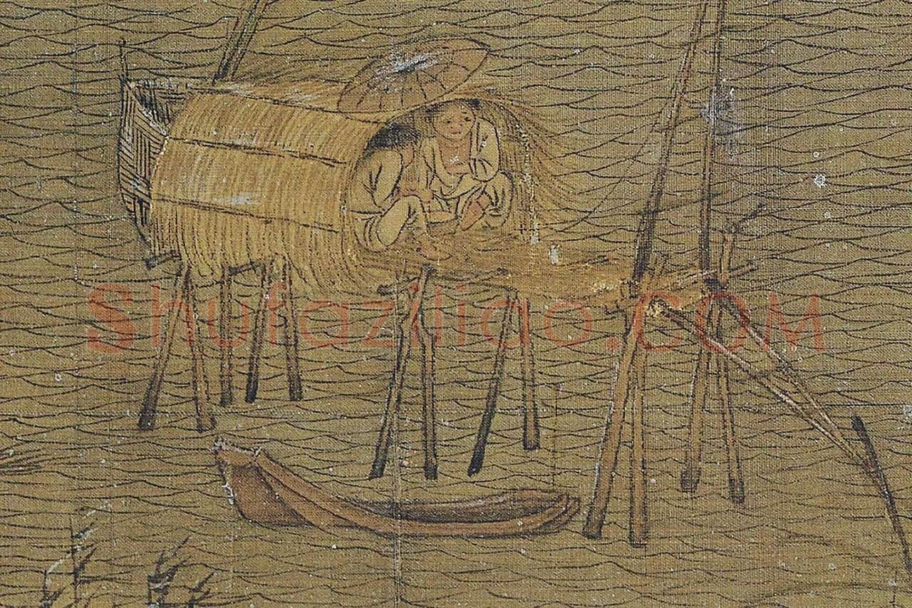赵干《江行初雪图》高清局部 (14)