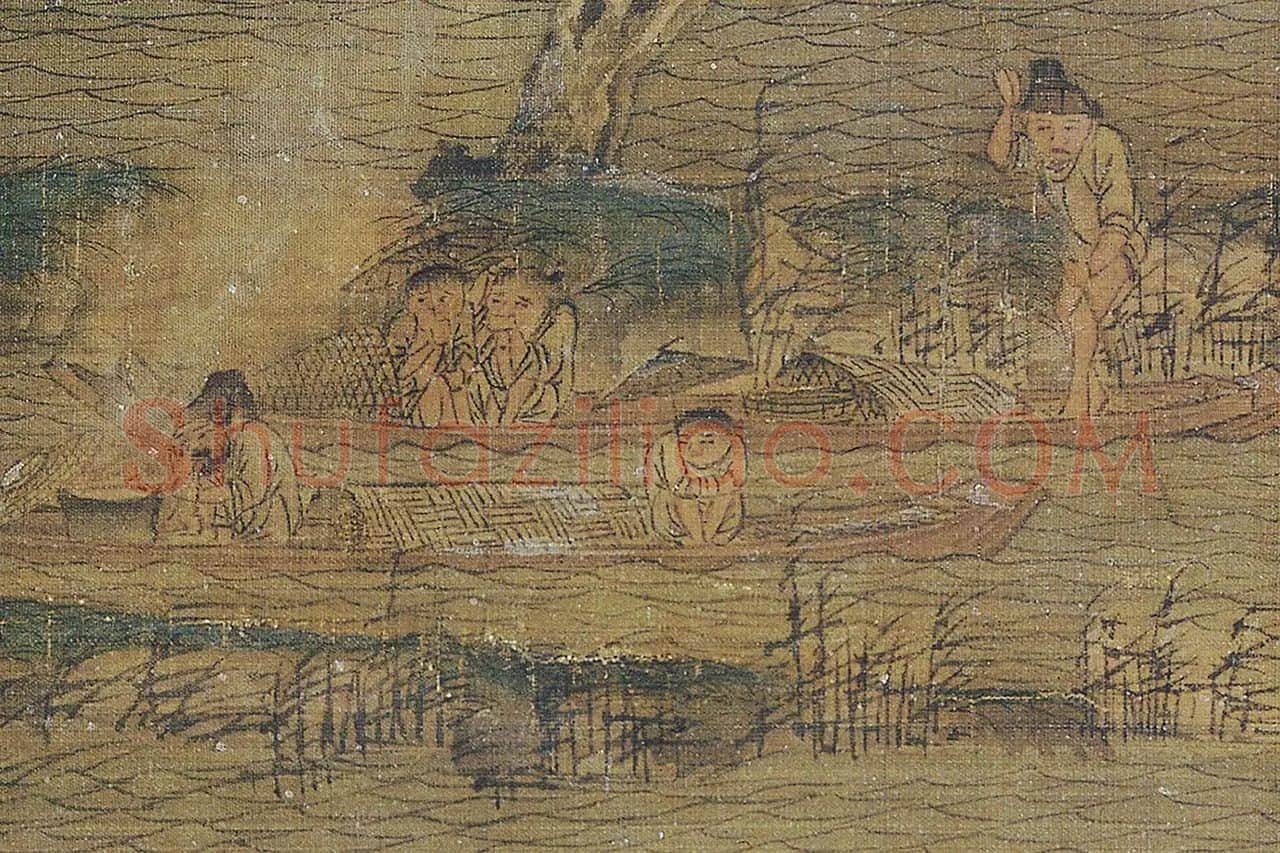 赵干《江行初雪图》高清局部 (16)