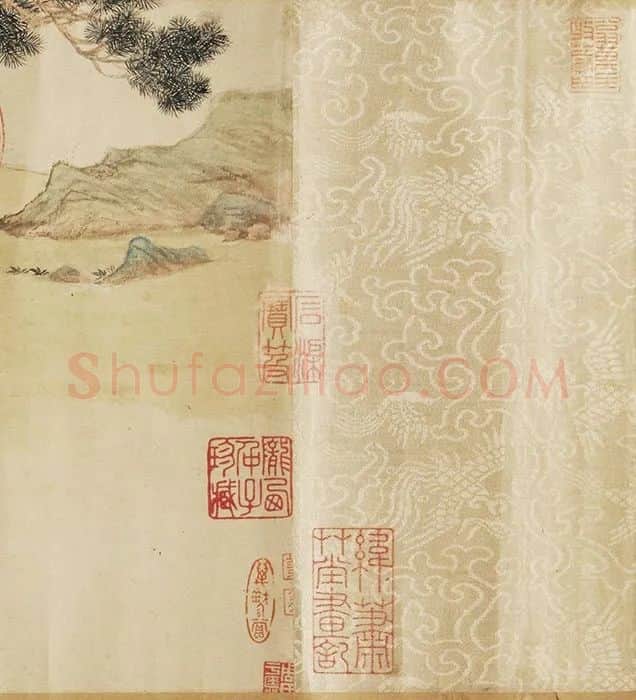 仇英《写经换茶图》卷_16