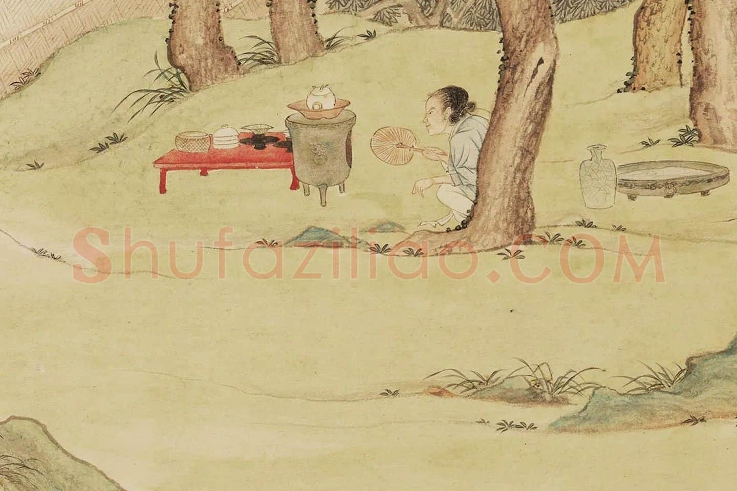 写经换茶图局部 (2)