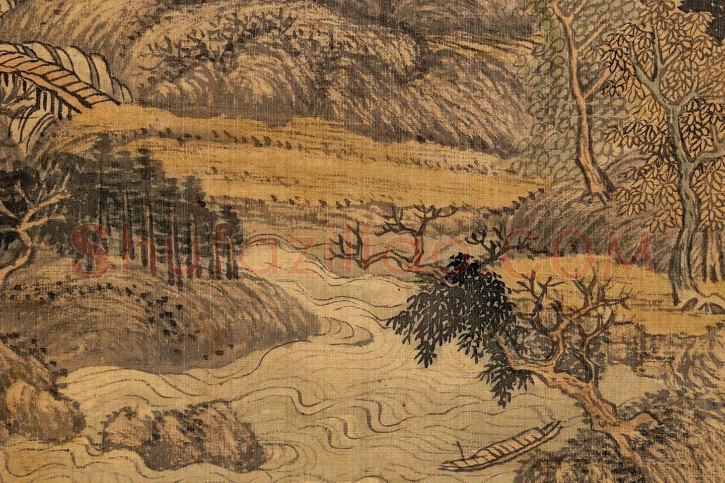 清王翚仿古山水画册页高清图局部 (8)