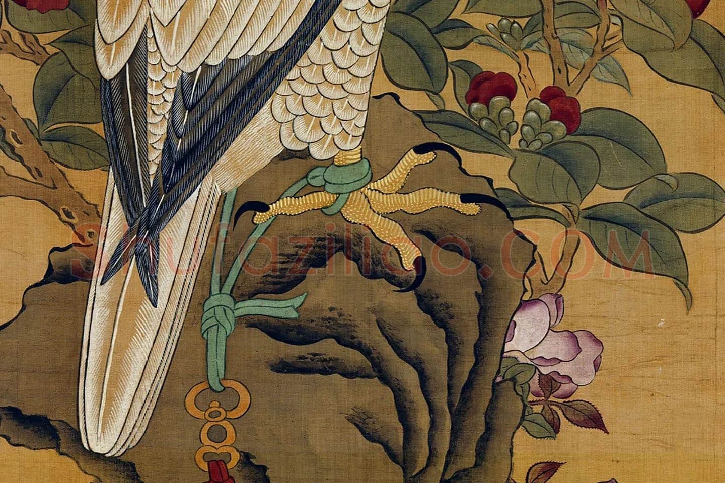 宋徽宗工笔画鹰局部 (3)
