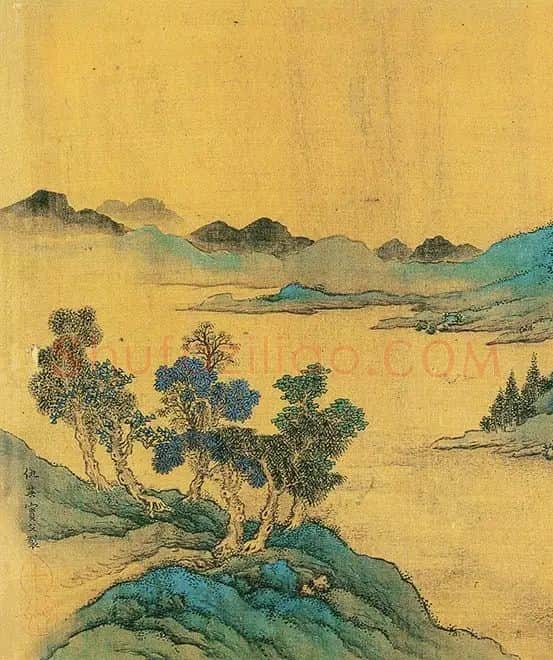 仇英青绿山水画《辋川十景图》_01