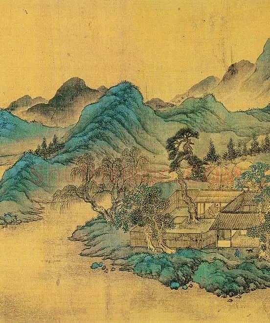 仇英青绿山水画《辋川十景图》_02