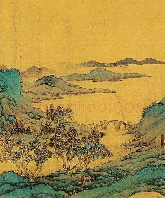 仇英青绿山水画《辋川十景图》_04