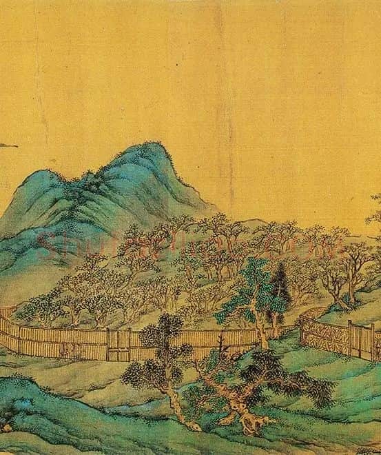 仇英青绿山水画《辋川十景图》_05