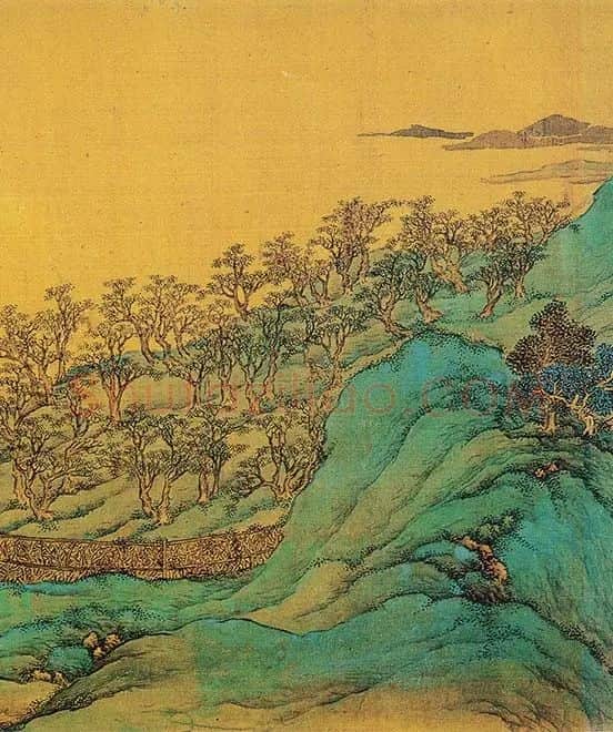 仇英青绿山水画《辋川十景图》_06