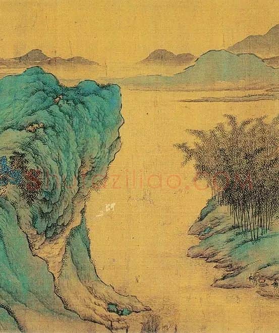 仇英青绿山水画《辋川十景图》_07