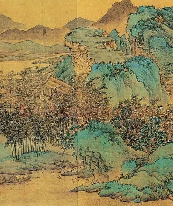 仇英青绿山水画《辋川十景图》_08