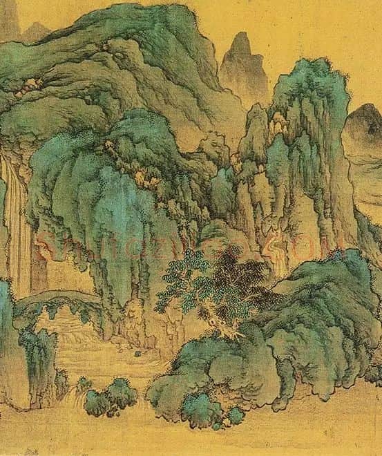 仇英青绿山水画《辋川十景图》_10
