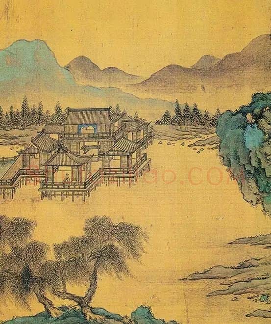 仇英青绿山水画《辋川十景图》_12