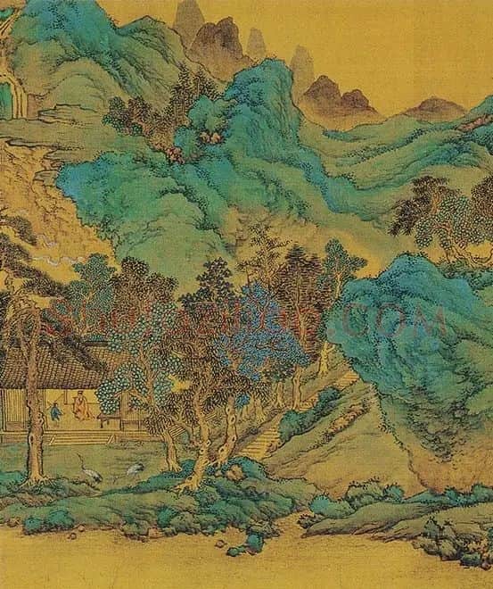 仇英青绿山水画《辋川十景图》_16