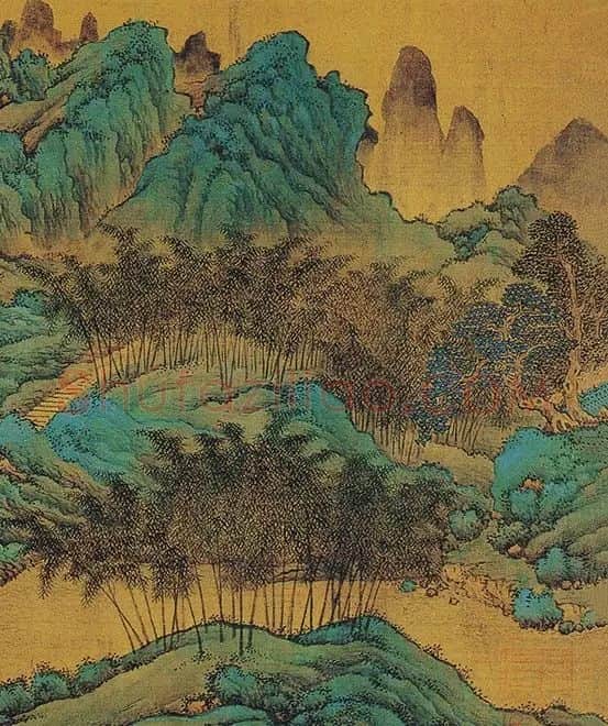 仇英青绿山水画《辋川十景图》_18