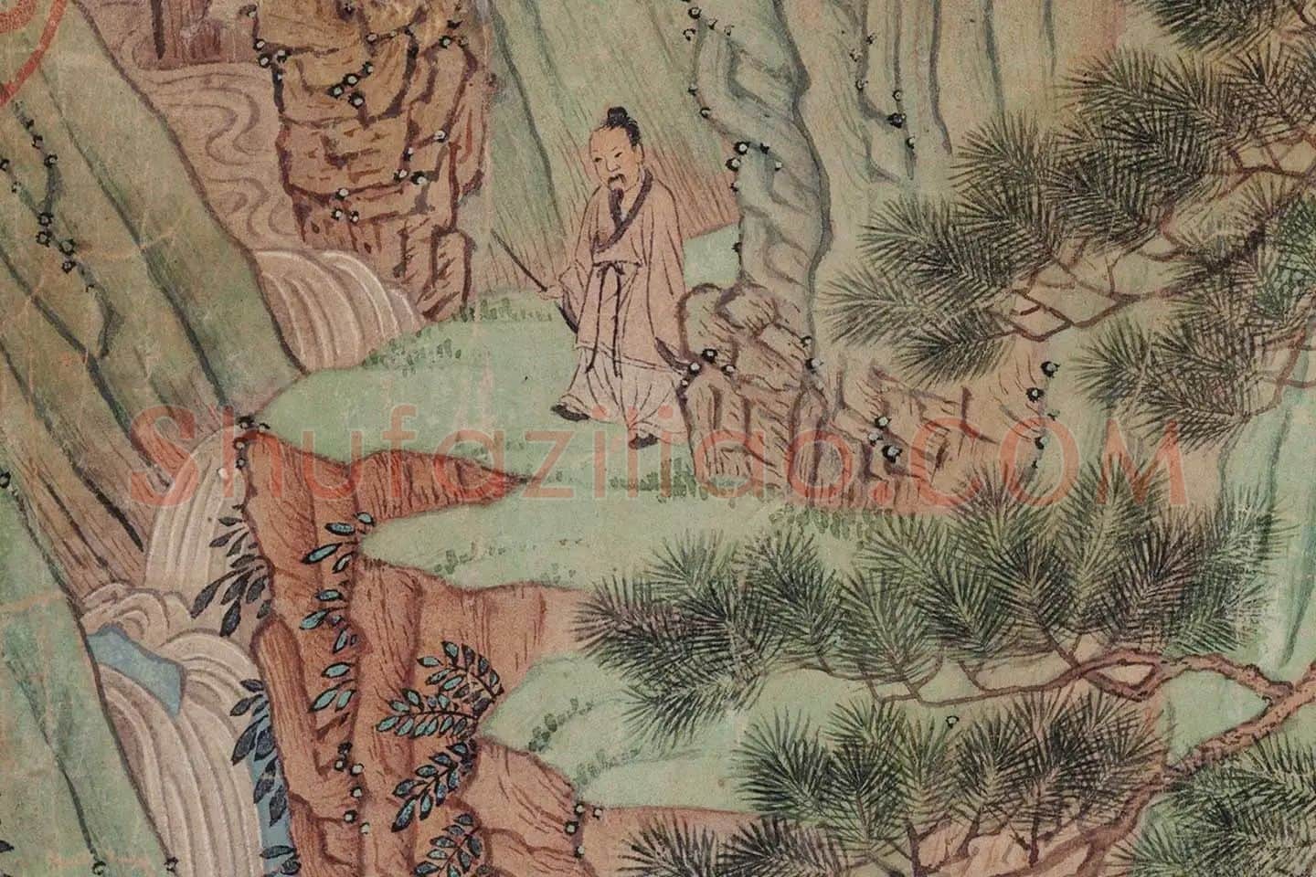 仇英《桃花源图》高清大图局部 (2)
