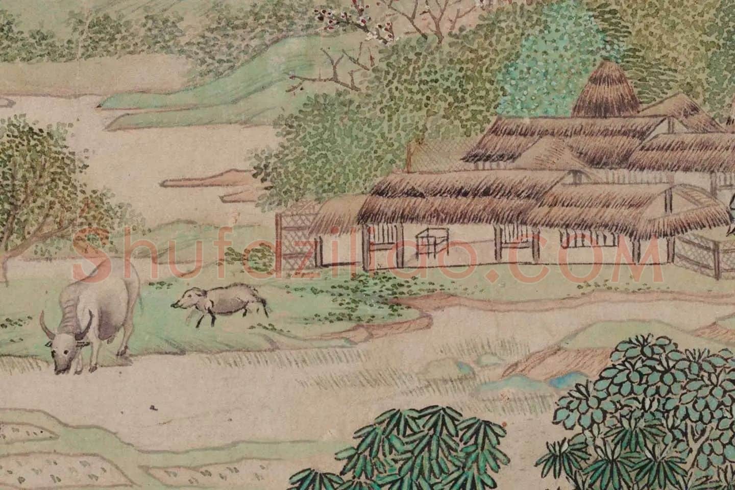仇英《桃花源图》高清大图局部 (9)